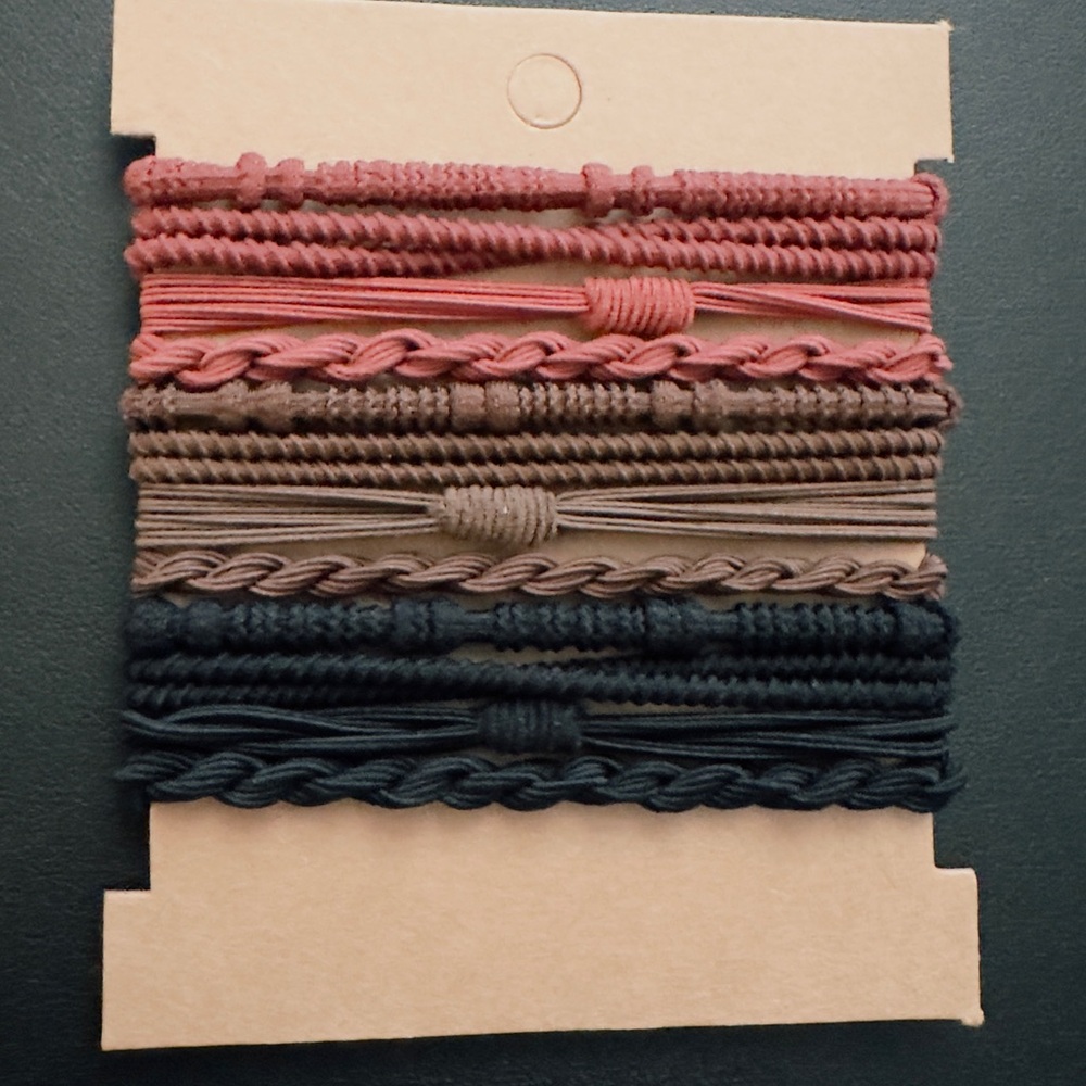 Boho Hair Tie Stylish Multicolor Braided Bracelets Set